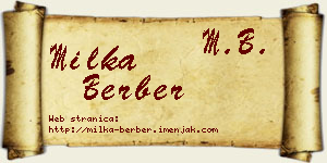 Milka Berber vizit kartica